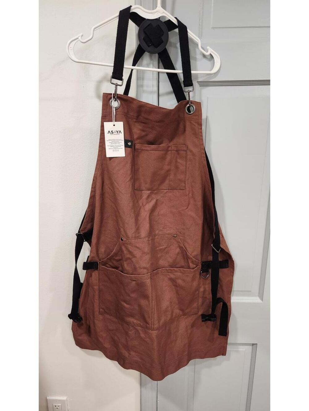 Asaya Chef BBQ and Work Apron with Leather and Brass Accents